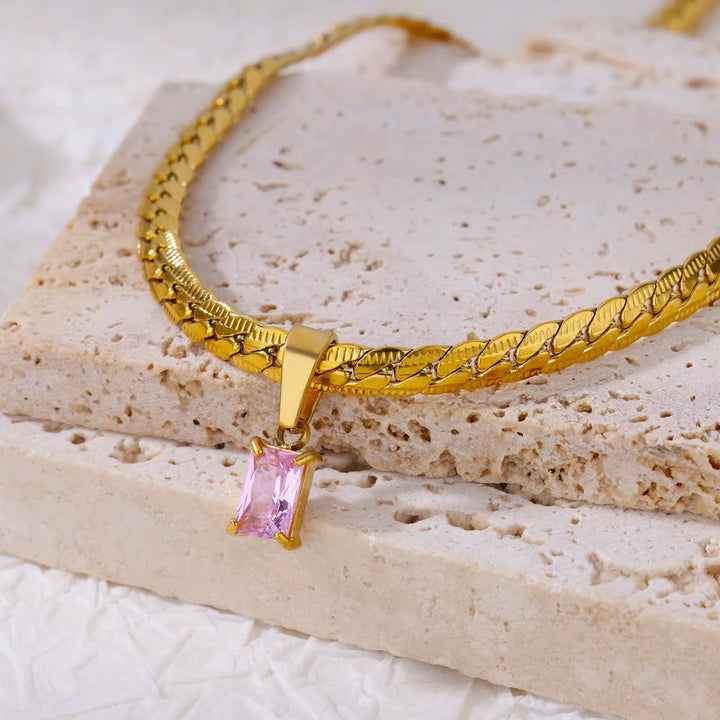 Emerald-Cut Zircon Necklace Set