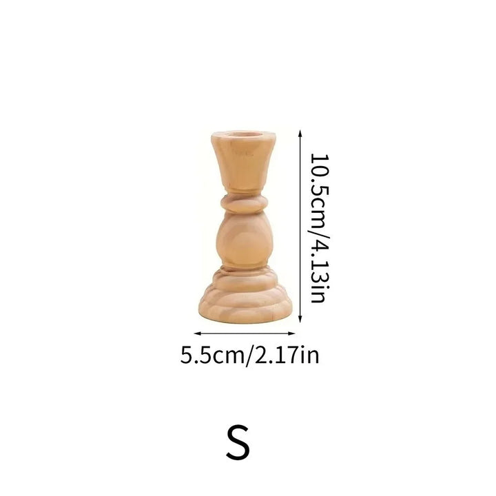 Oak & Ivory Candlestick Set