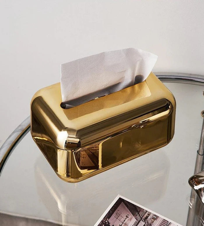 Luxe Gold & Silver Tissue Dispenser