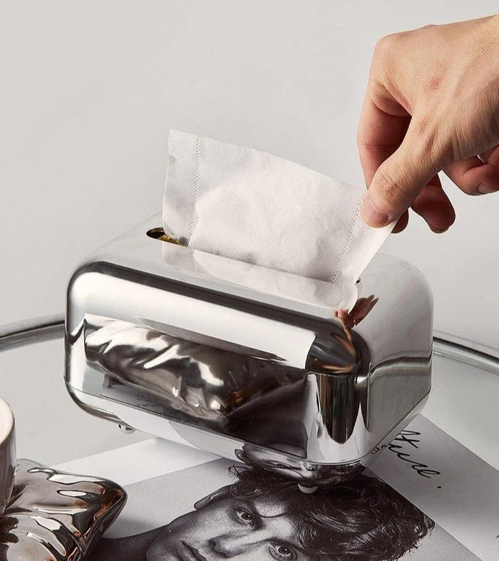 Luxe Gold & Silver Tissue Dispenser