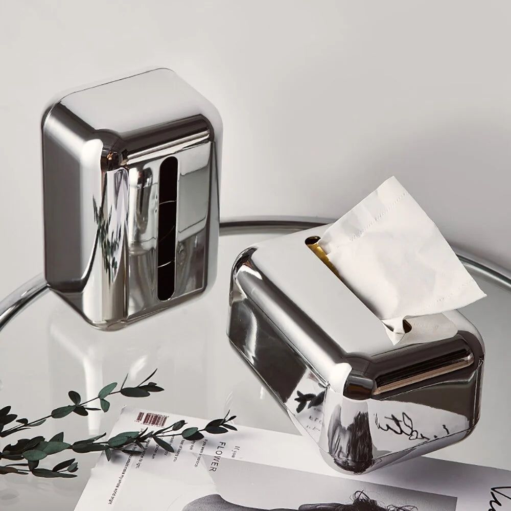 Luxe Gold & Silver Tissue Dispenser