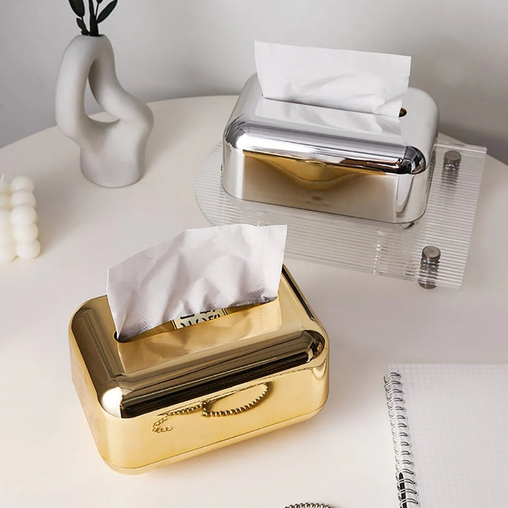 Luxe Gold & Silver Tissue Dispenser