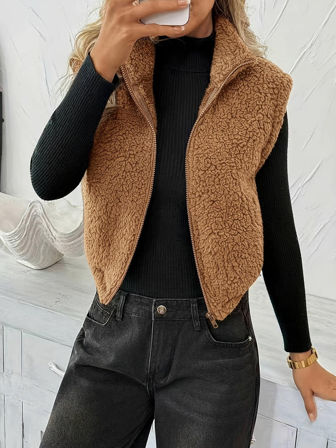 Vail Cropped Teddy Vest