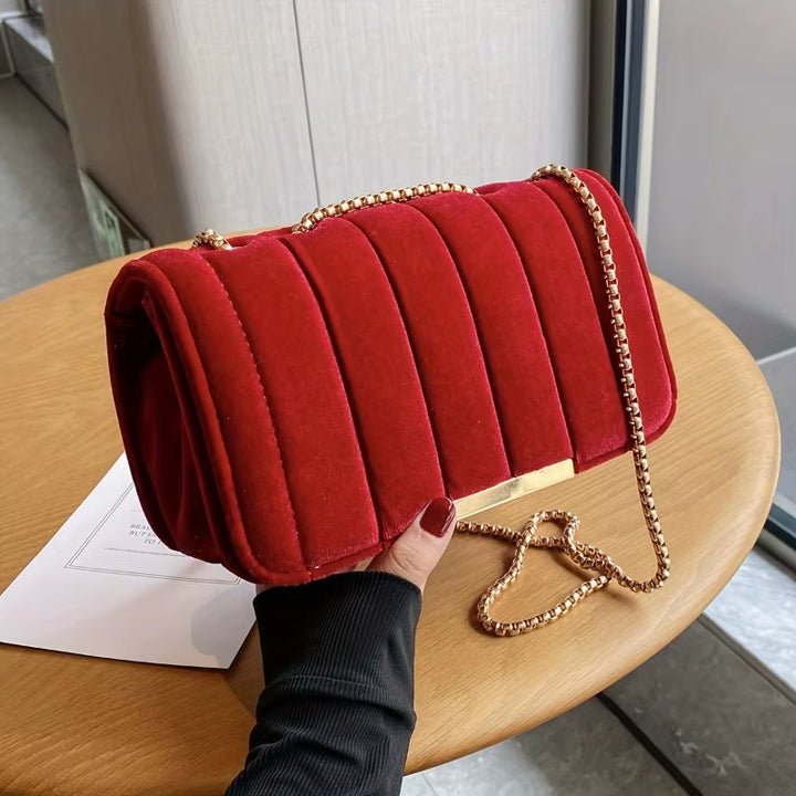 Valentina Velvet Chain Clutch